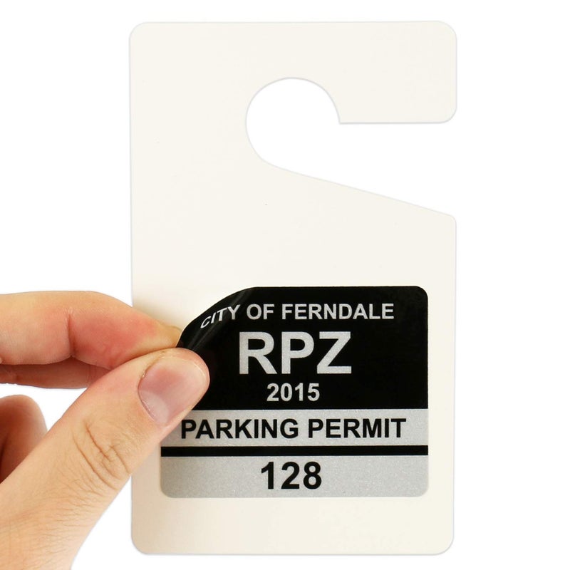 SmartSign (Pack of 25) 5 x 3 inch Blank Write-on/Printable Parking Permit Rearview Mirror Hang Tags, 15 mil PVC Vinyl, White - Image 2